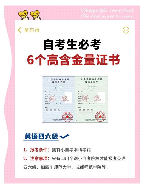 自考本科可以考哪些含金量很高的证书
