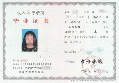 请问台州学院自考本科文凭国家承认吗?