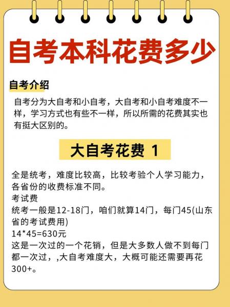 2024年自考本科报机构一般要多少钱