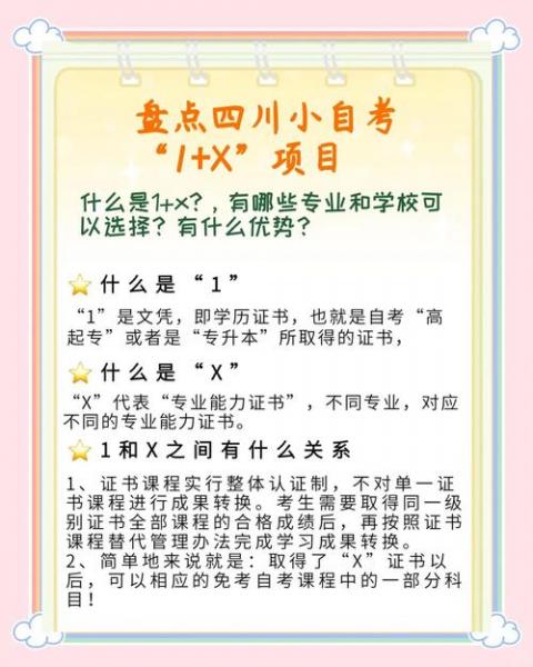 ...的途径是什么?揭秘只统考三科的四川小自考“1+X”证书项目到底是什么...