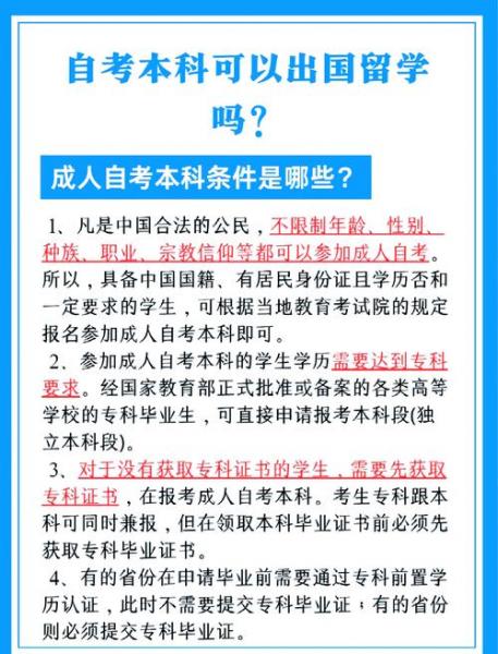 请问自考本科可以出国读研吗?